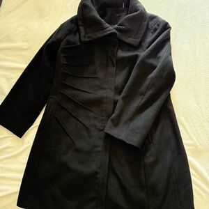 Calvin Klein Black Wool Coat